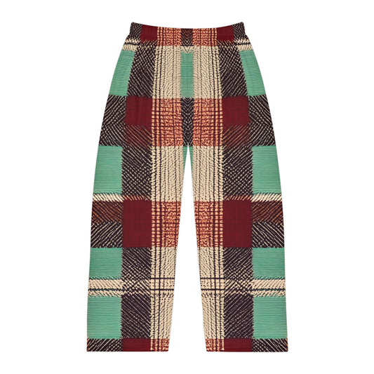 Burgundy Creek Plaid Men's Pajama Pants (AOP)