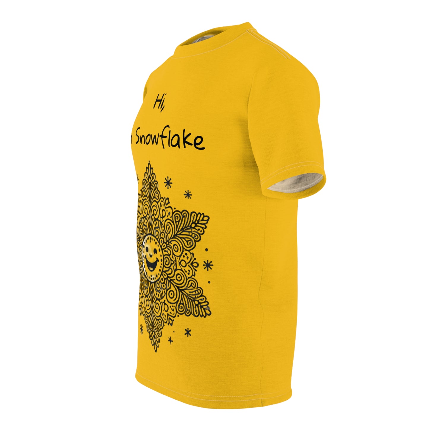 Snowflake - Yellow Men's Cut & Sew Tee (AOP)