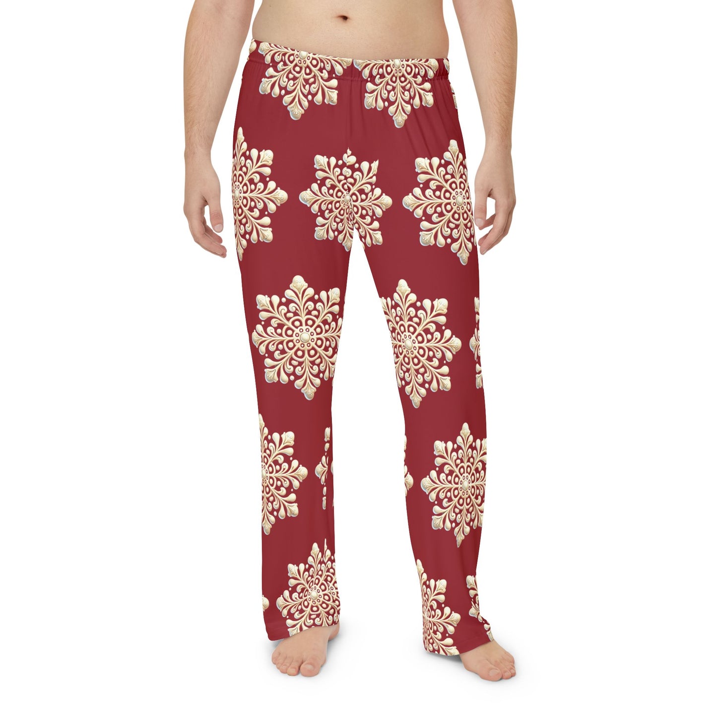 Snow Flake Men's Pajama Pants (AOP)