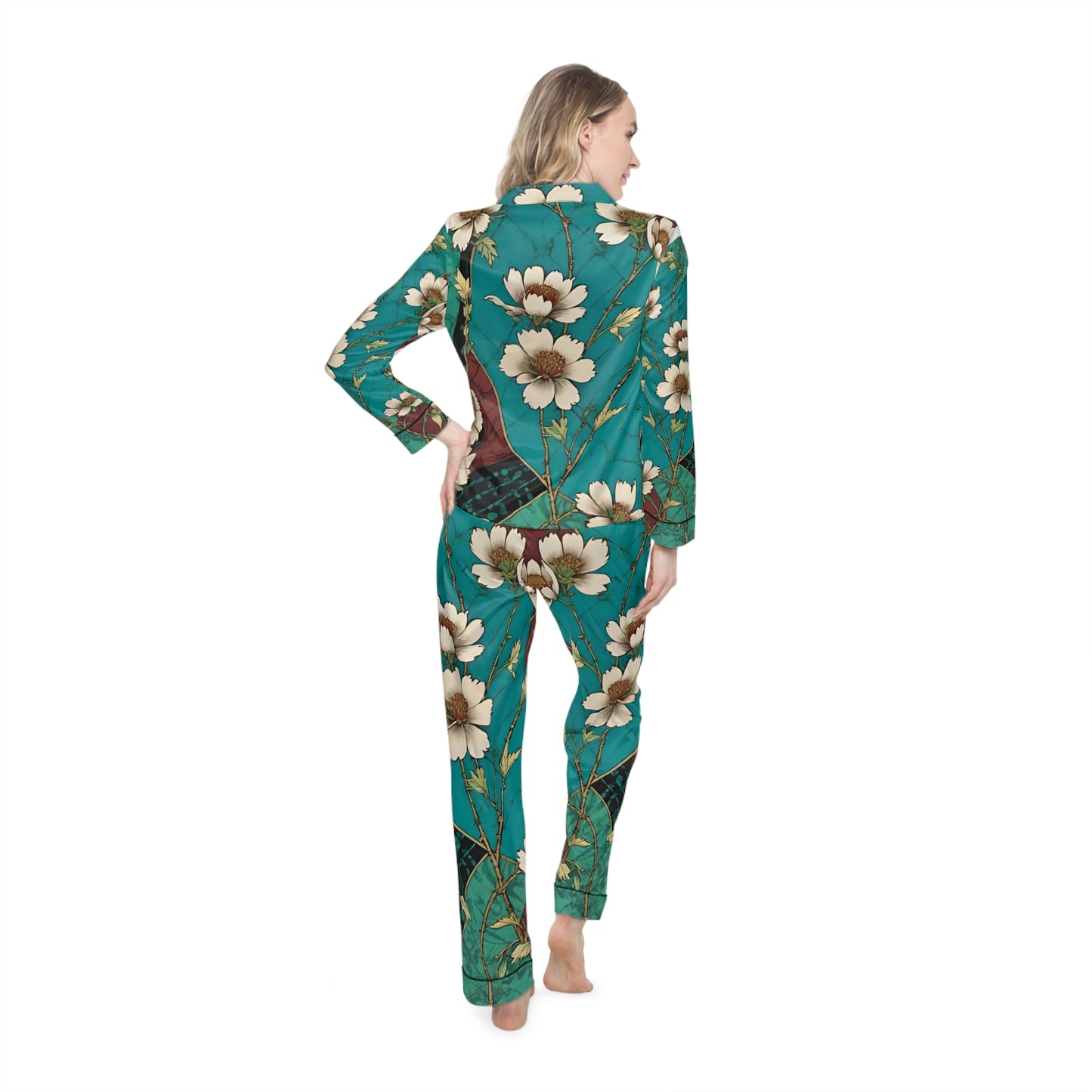 Lotus Garden Women's Satin Pajamas (AOP)