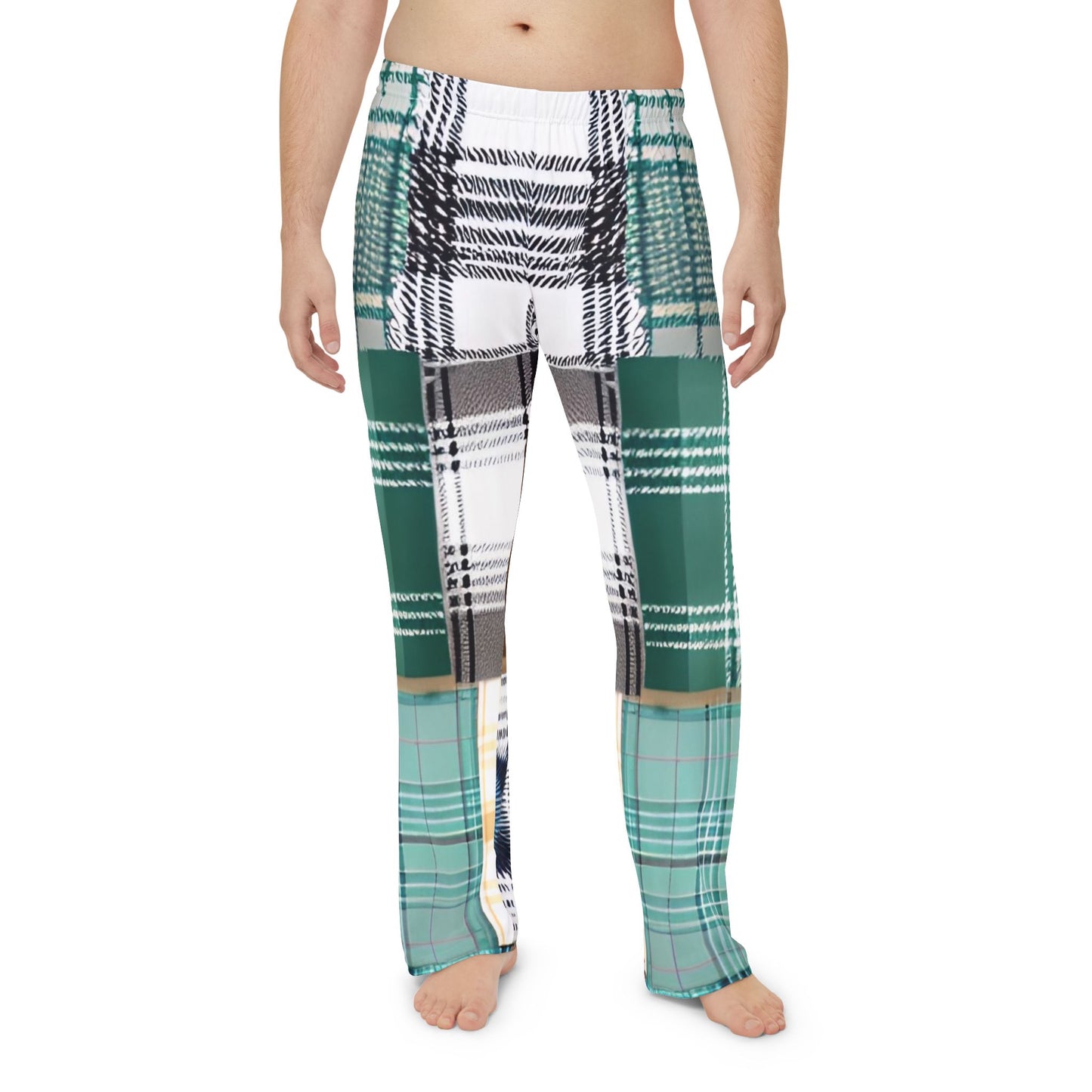 Plaid Patchwork Men's Pajama Pants (AOP)