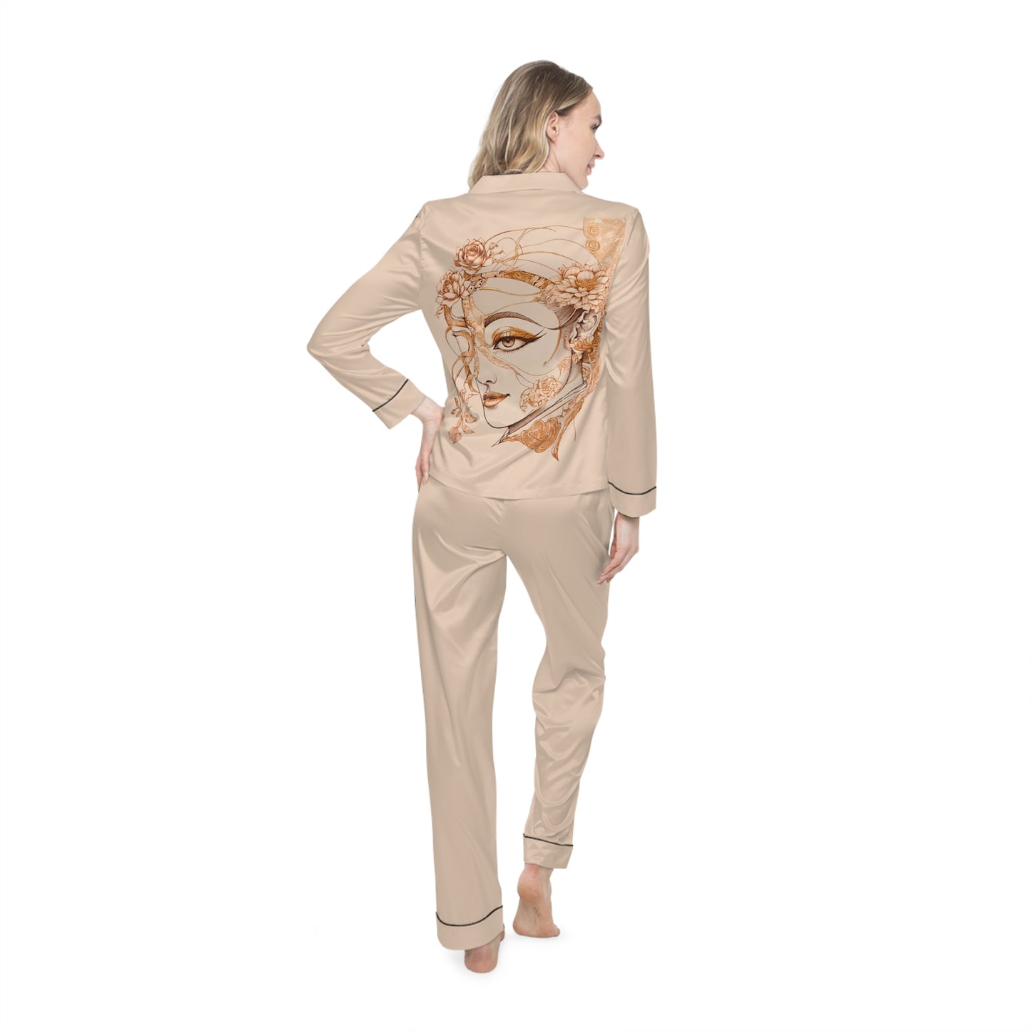 Mystery Women's Satin Pajamas (AOP)