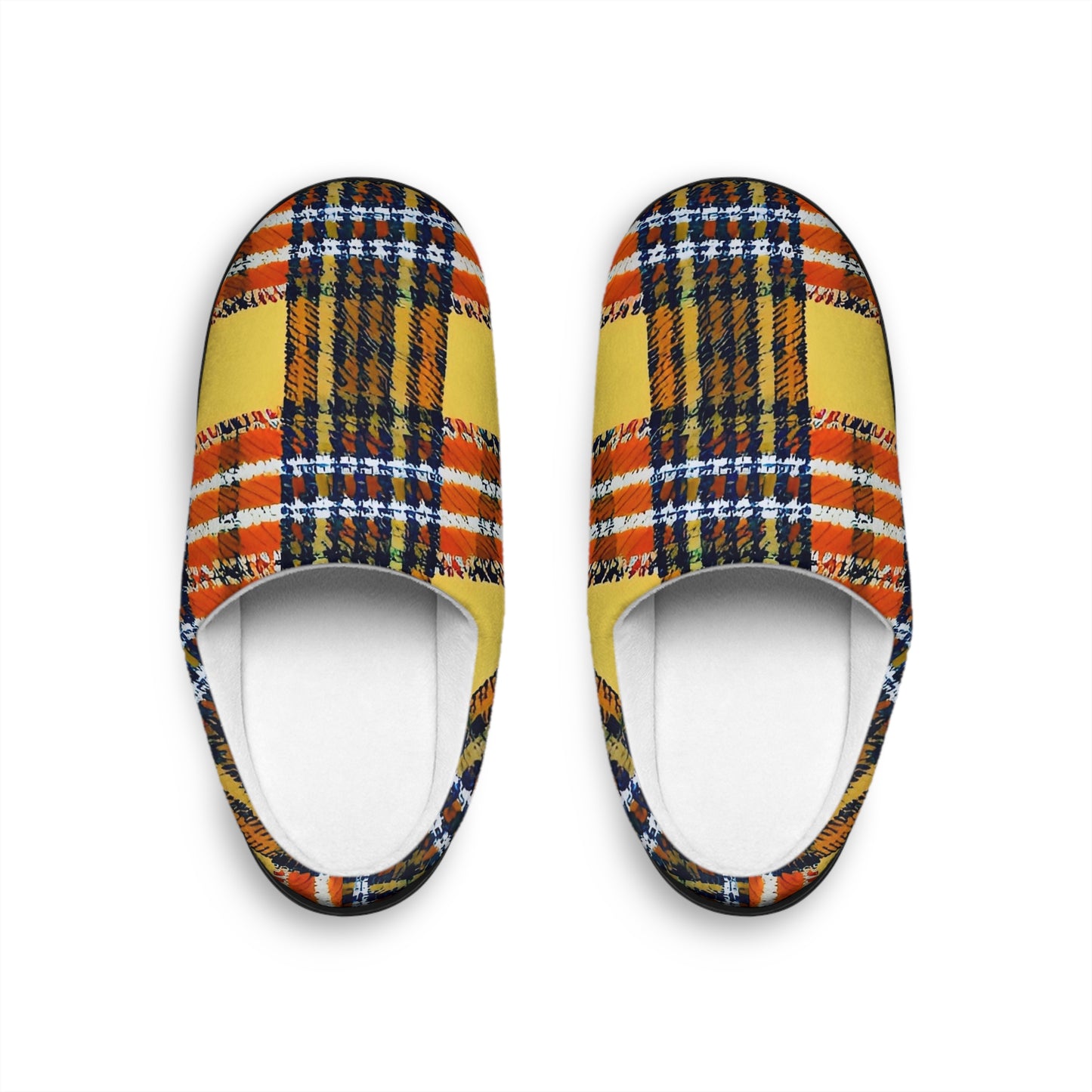 Orange Plaid Women's Indoor Slippers