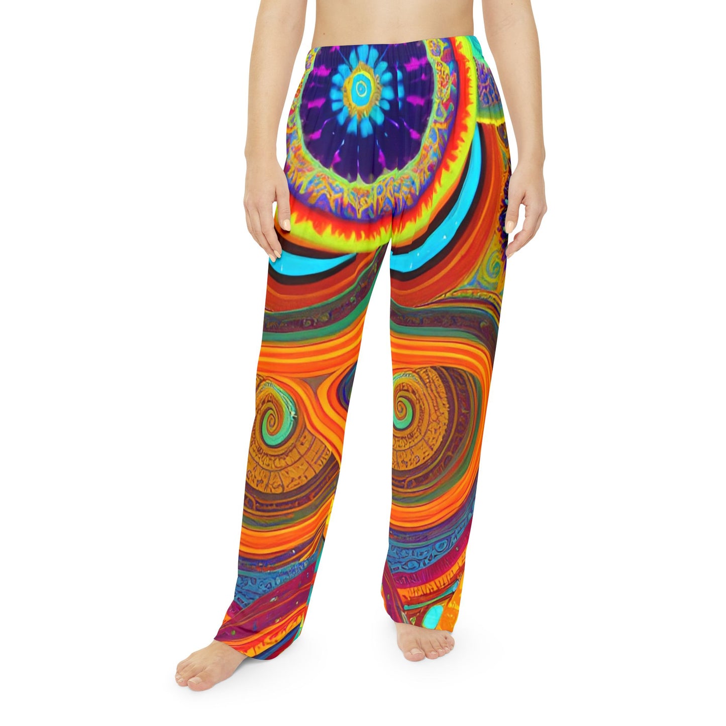 Prismatic Bloom Women's Pajama Pants (AOP)