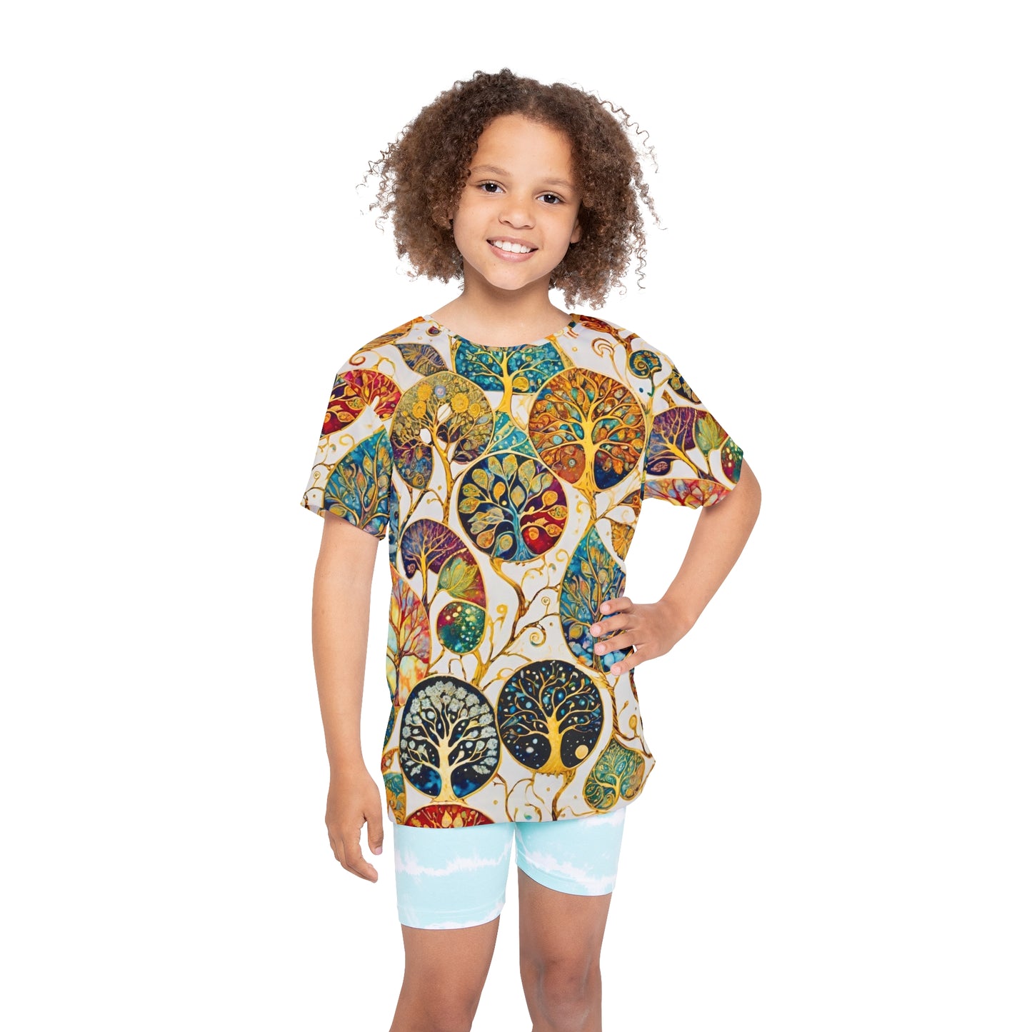 Golden Bloom Kids Sports Jersey (AOP)