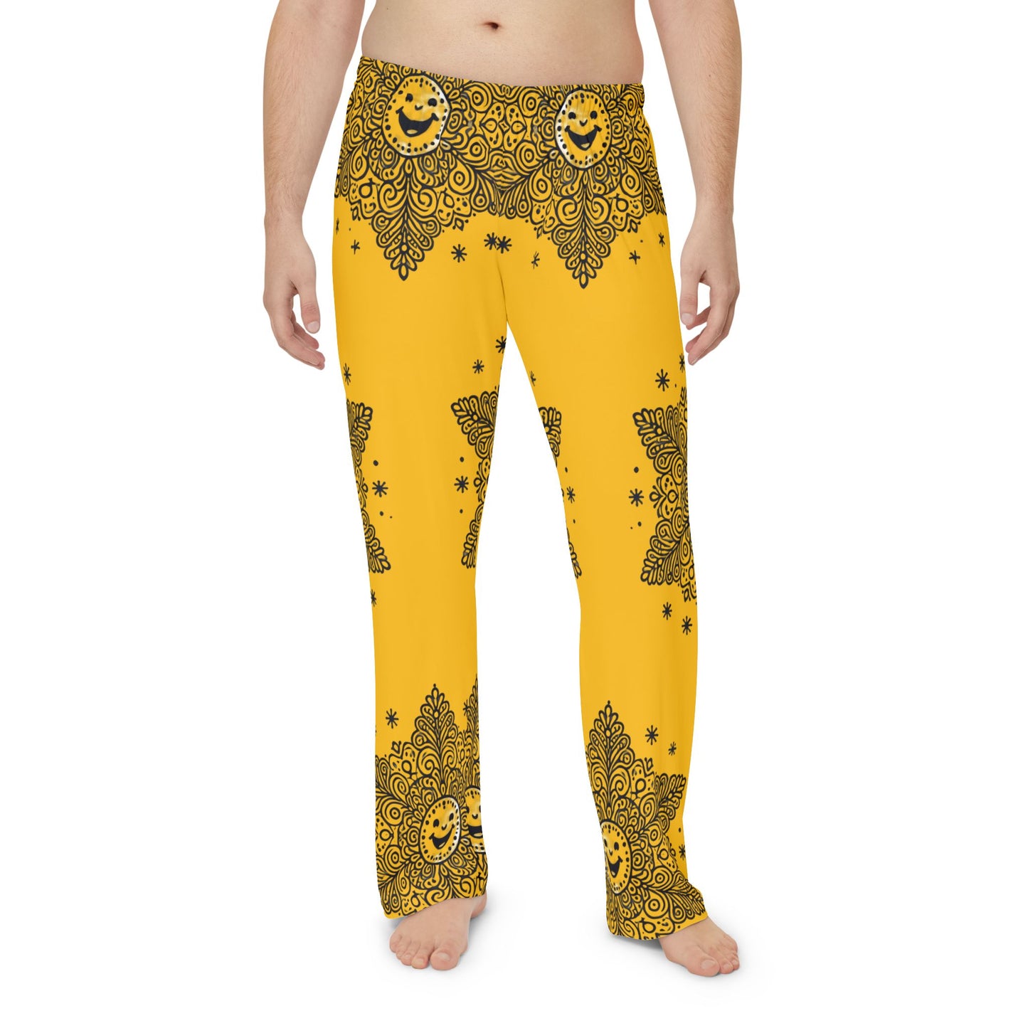 Snowflake - Yellow Men's Pajama Pants (AOP)