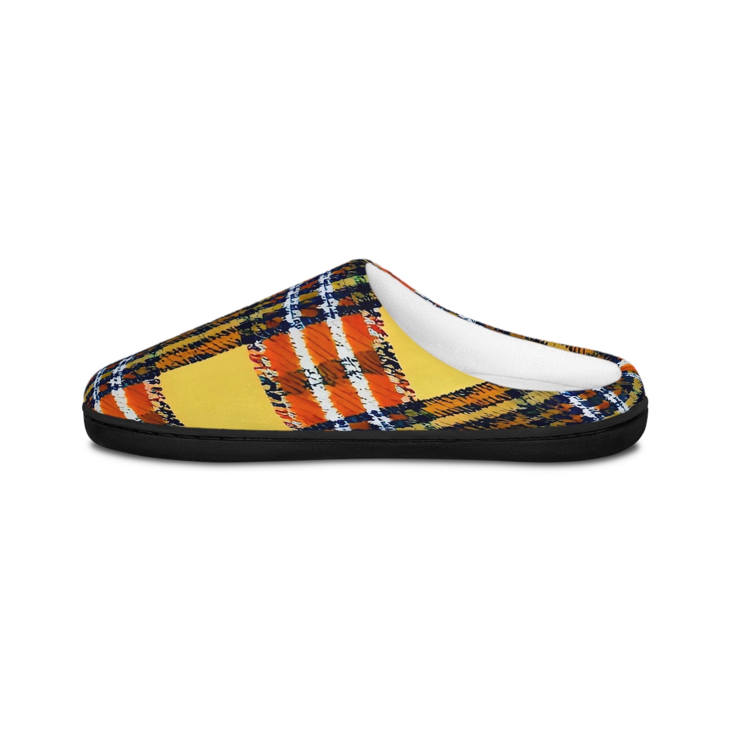 Orange Plaid Women's Indoor Slippers