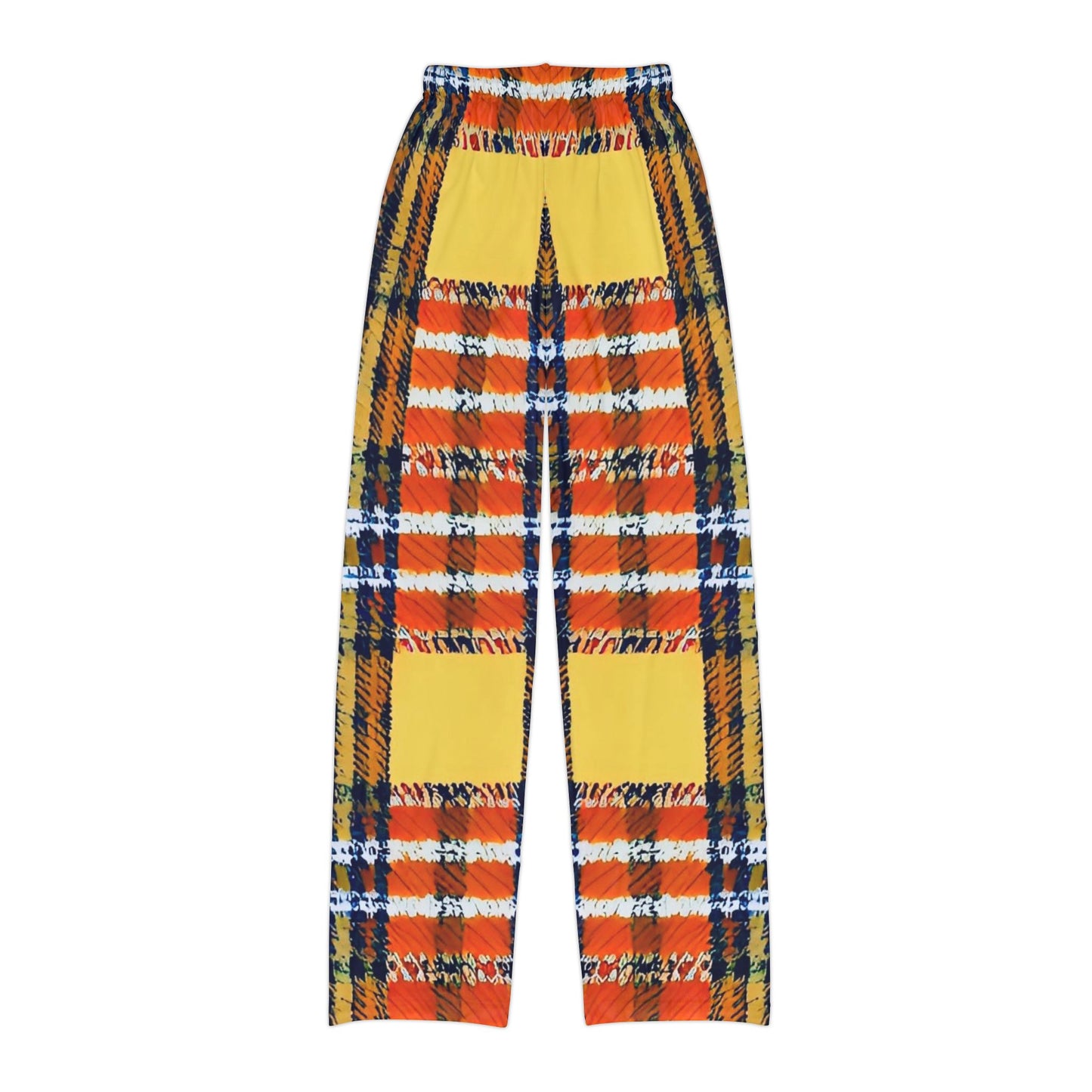 Orange Plaid Kids Pajama Pants (AOP)