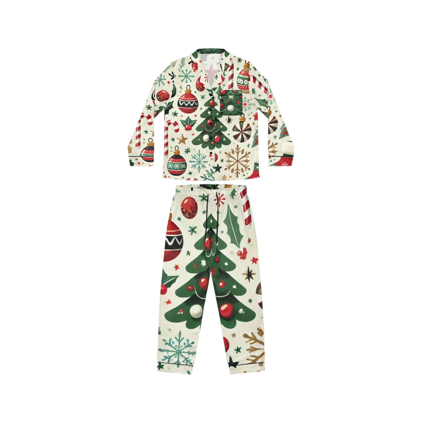 Christmas Tree Women's Satin Pajamas (AOP)