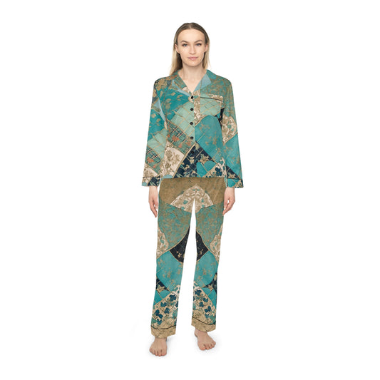 Blue Haven Women's Satin Pajamas (AOP)