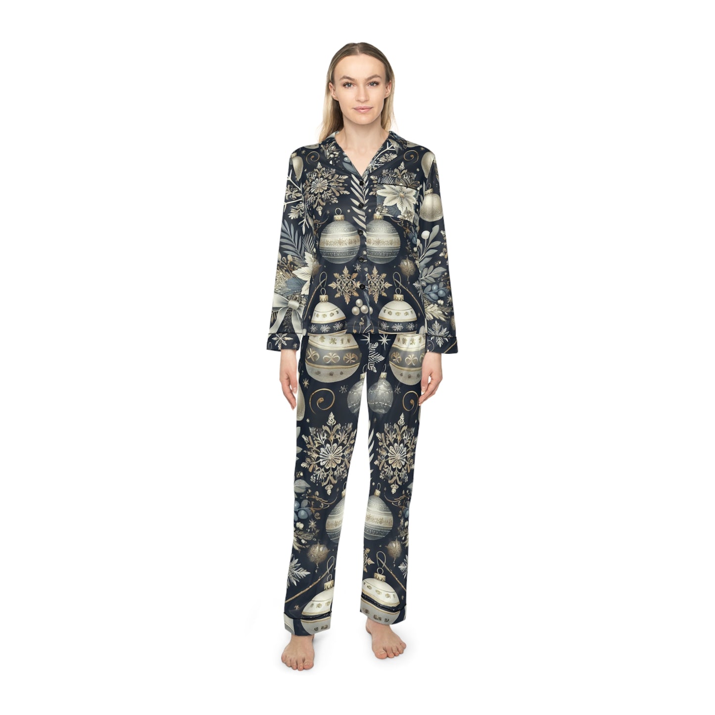 Ornaments Women's Satin Pajamas (AOP)