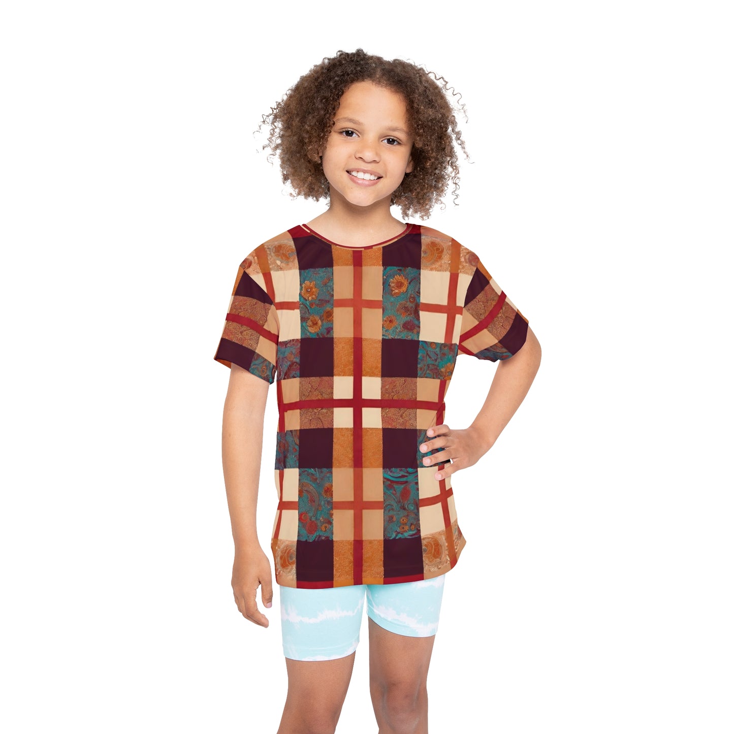 Flowers & Plaid Kids Sports Jersey (AOP)