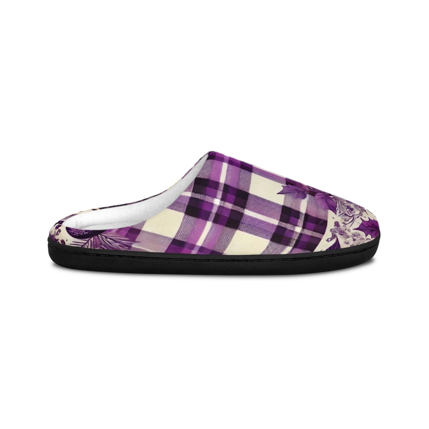 Icy Grape Plaid Women's Indoor Slippers