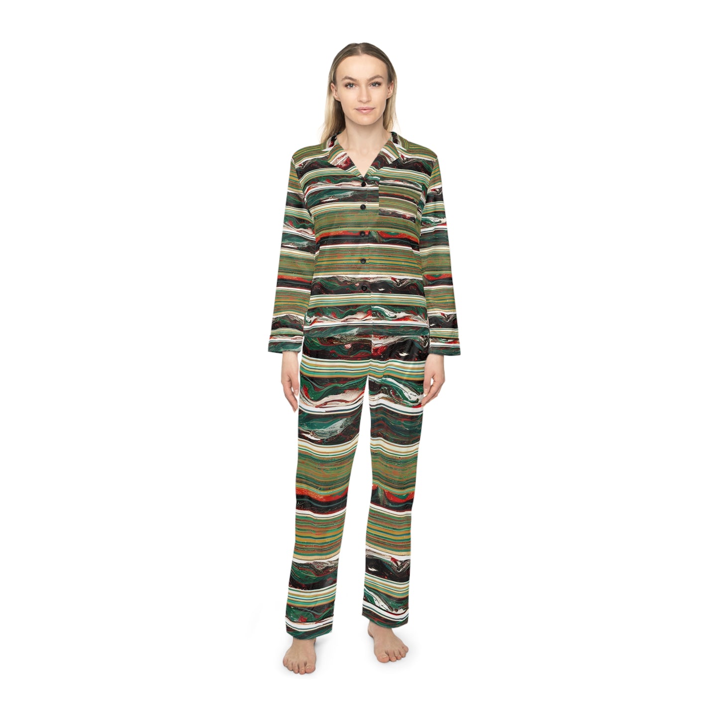 Pine Grove Women's Satin Pajamas (AOP)