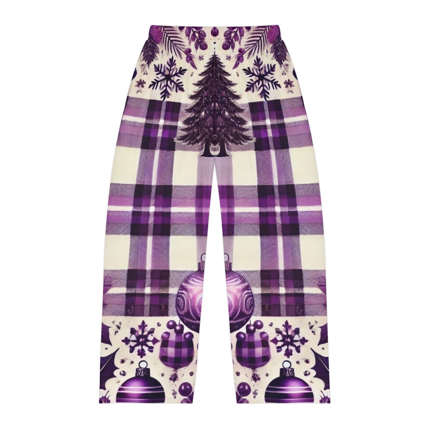 Icy Grape Plaid Men's Pajama Pants (AOP)