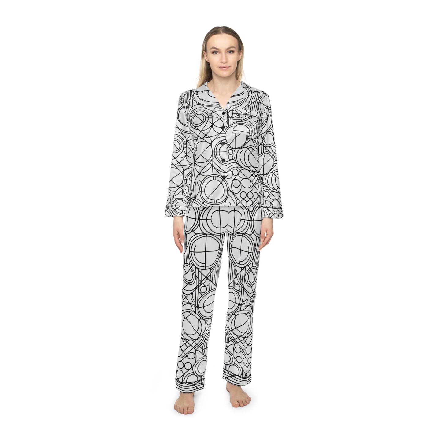 Circles Women's Satin Pajamas (AOP)