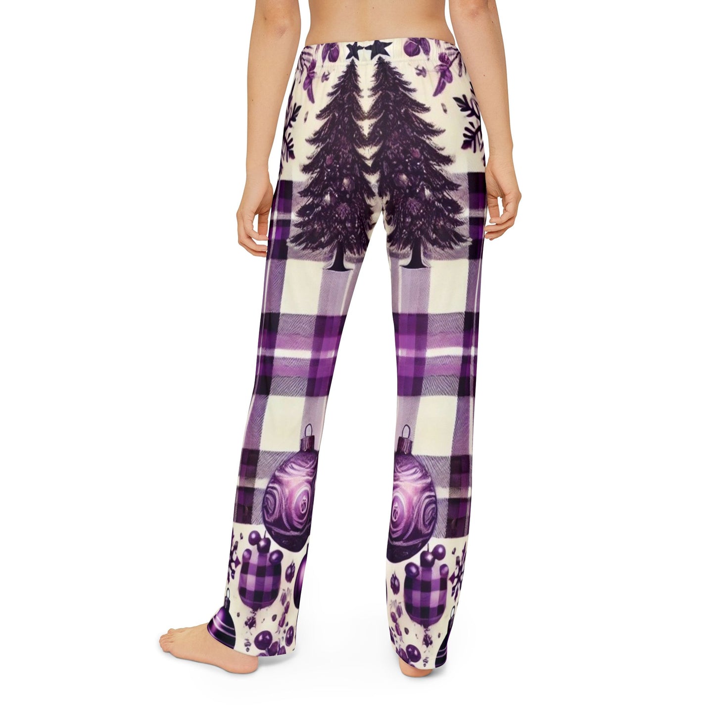 Icy Grape Plaid Kids Pajama Pants (AOP)