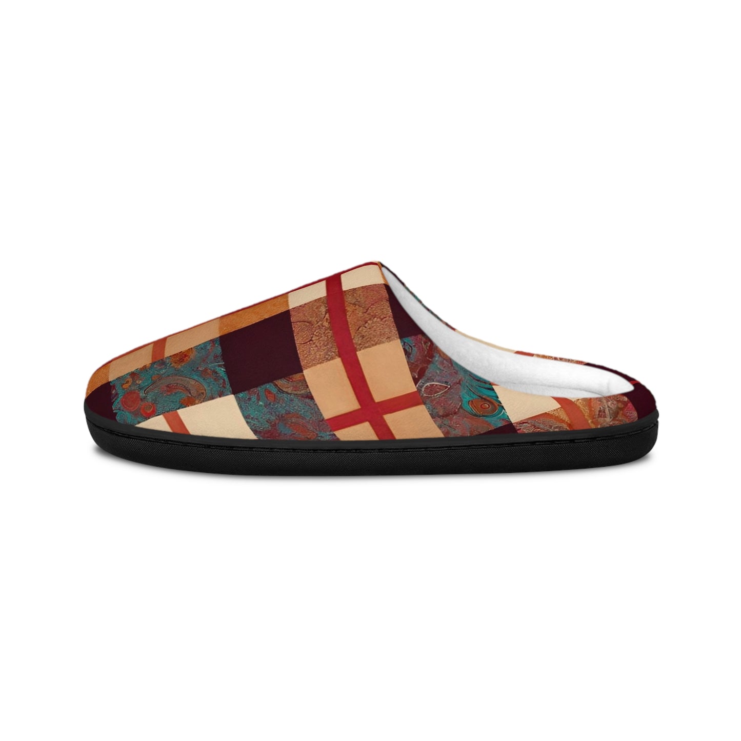 Flowers & Plaid Men's Indoors Slippers