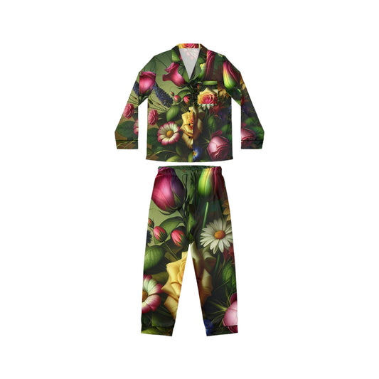 Bouquet Women's Satin Pajamas (AOP)