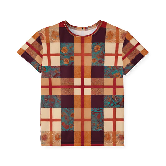 Flowers & Plaid Kids Sports Jersey (AOP)