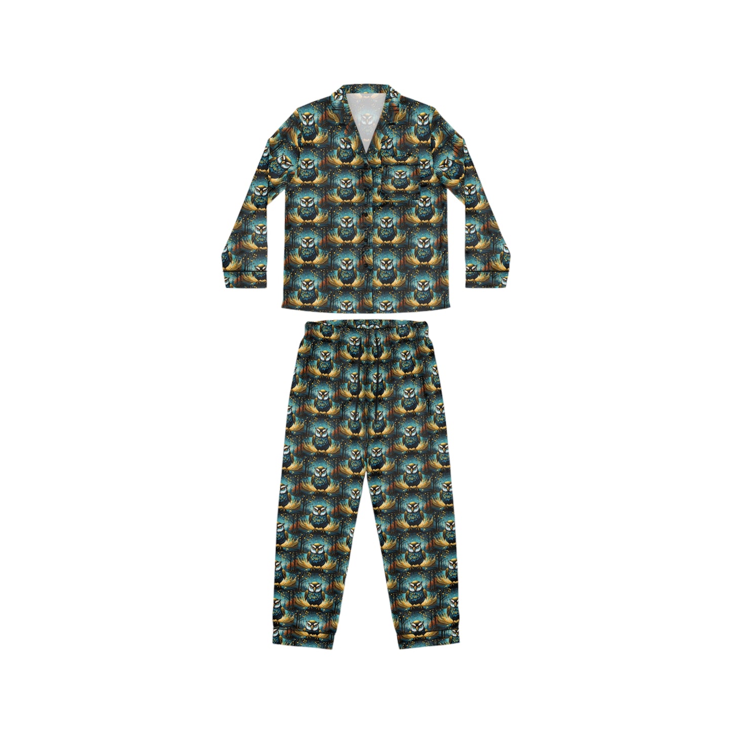 Owl See Women's Satin Pajamas (AOP)