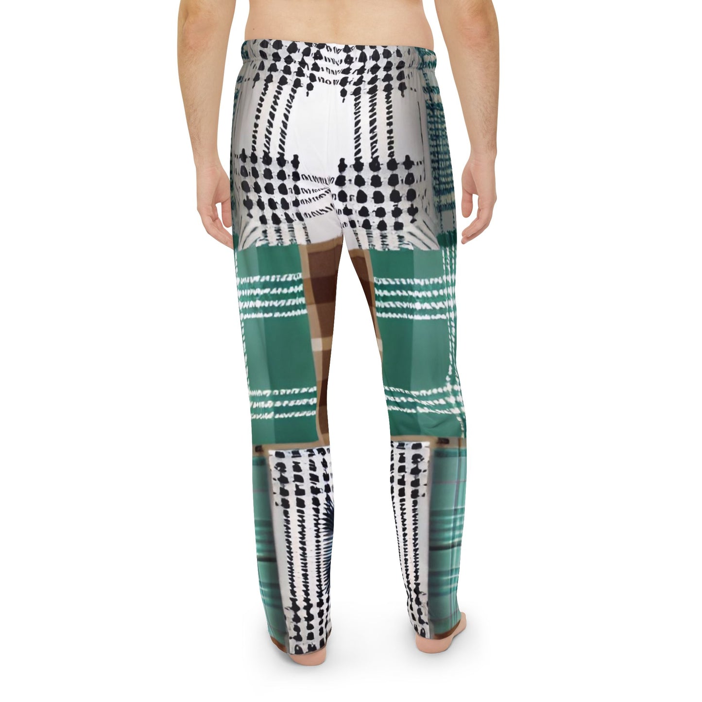 Plaid Patchwork Men's Pajama Pants (AOP)