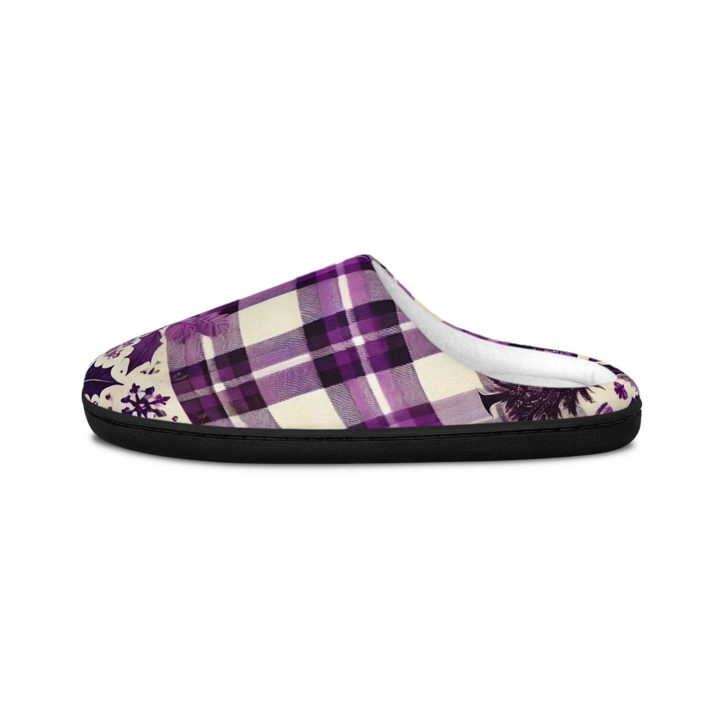 Icy Grape Plaid Women's Indoor Slippers