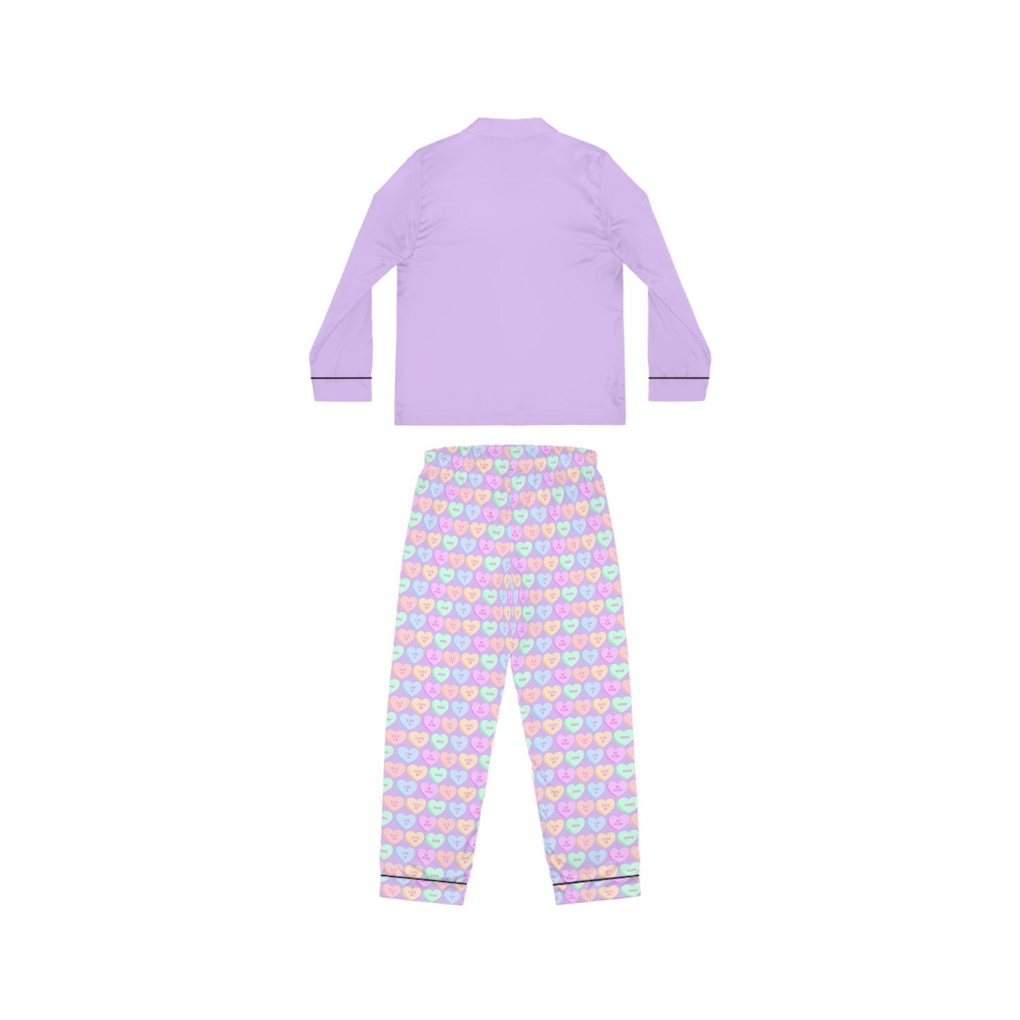 Affirming Hearts - Lavender Women's Satin Pajamas (AOP)