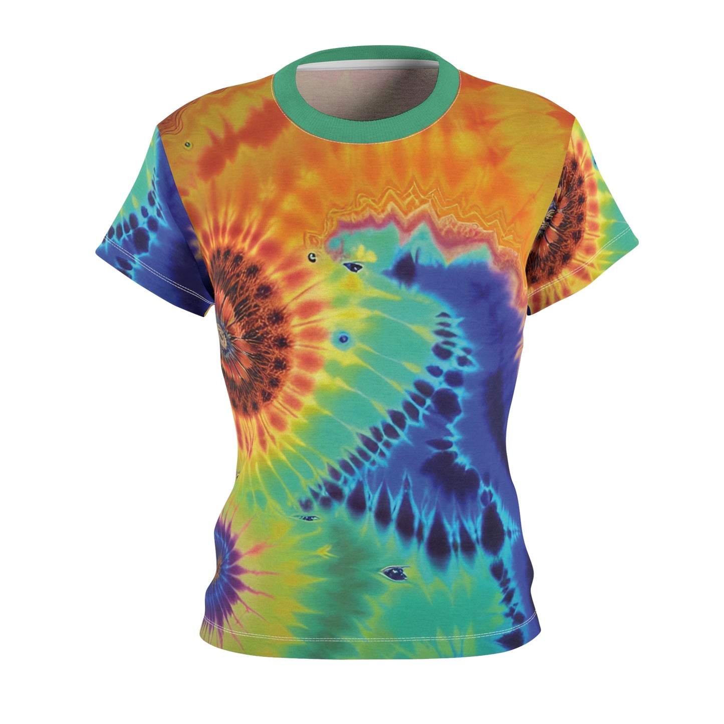 Rainbow Swirl Women's Cut & Sew Tee (AOP)