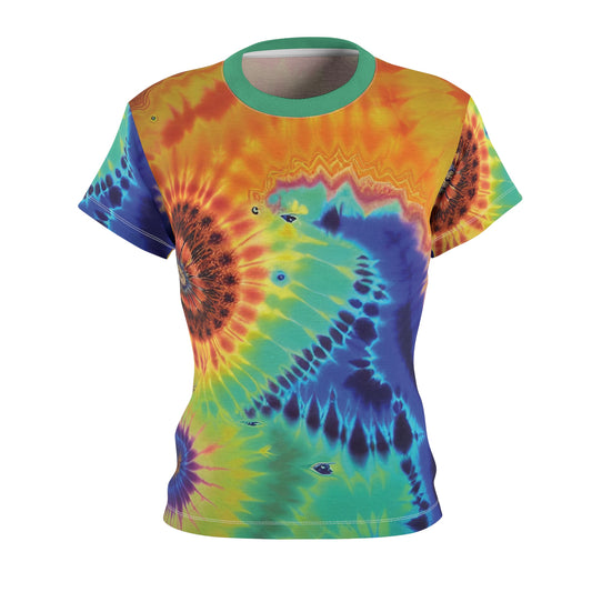 Rainbow Swirl Women's Cut & Sew Tee (AOP)