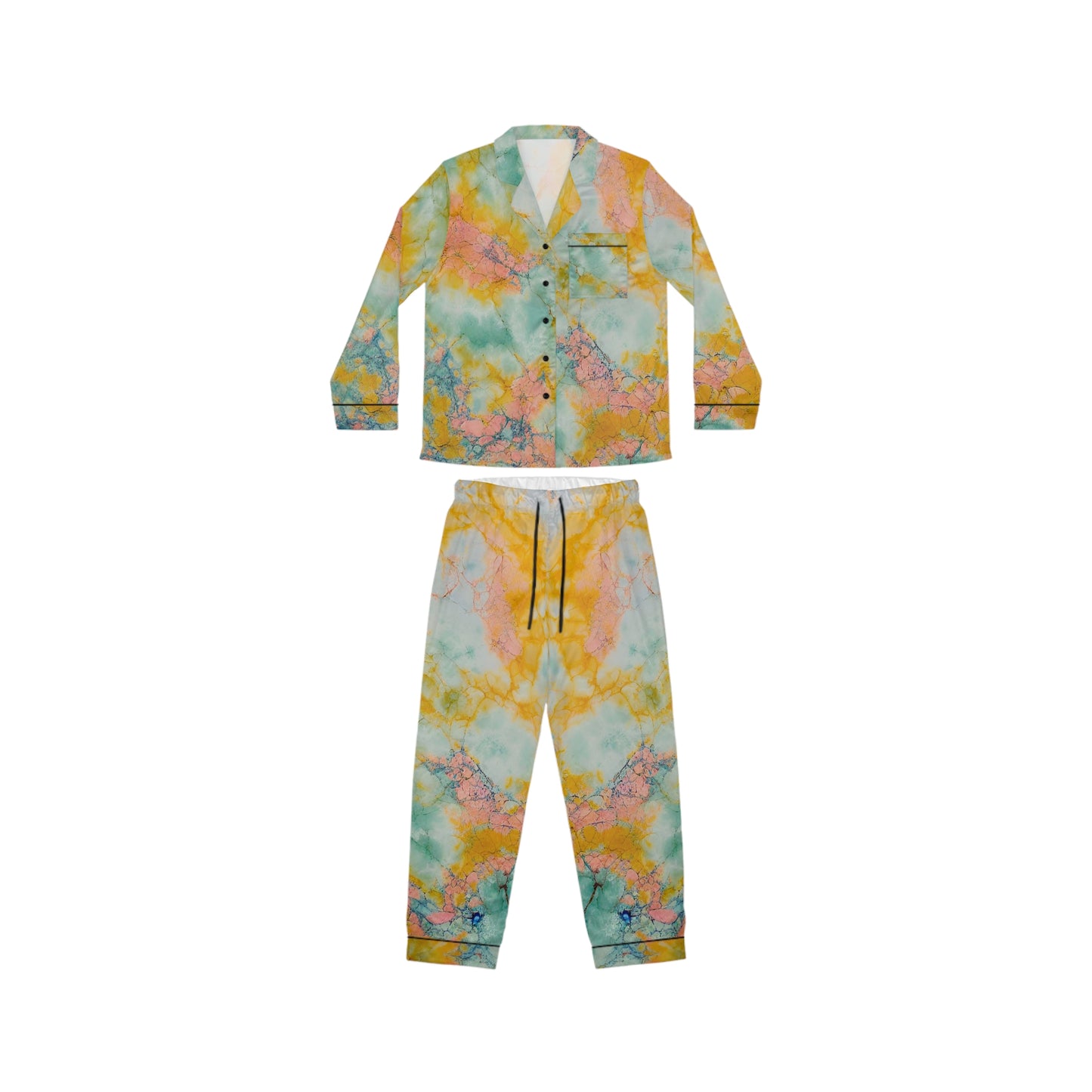 Marbled Women's Satin Pajamas (AOP)