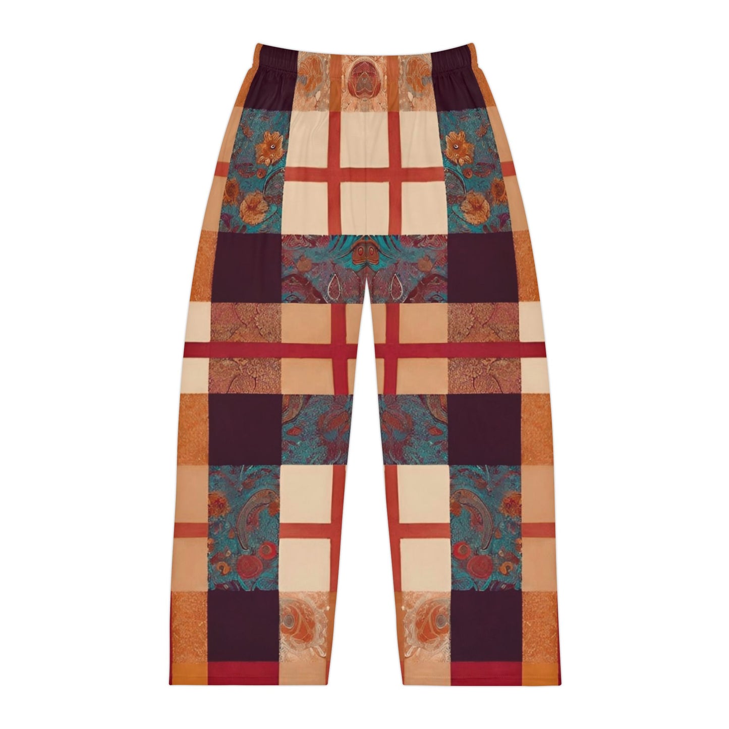 Flowers & Plaid Men's Pajama Pants (AOP)