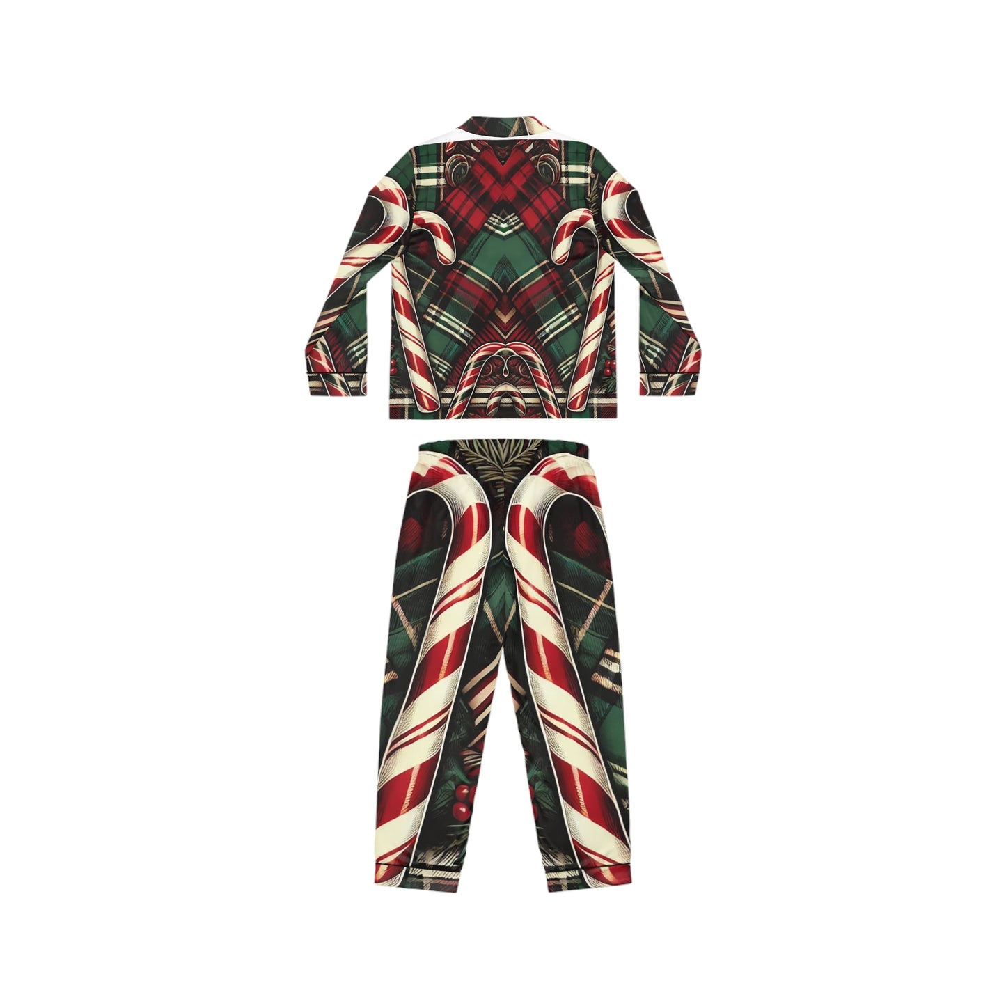 Candy Cane Women's Satin Pajamas (AOP)