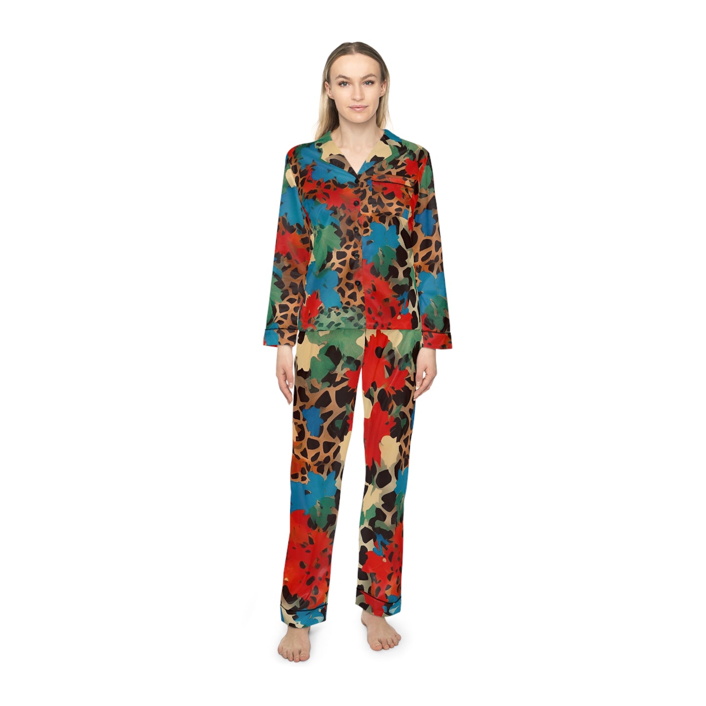 Jungle Fever Women's Satin Pajamas (AOP)