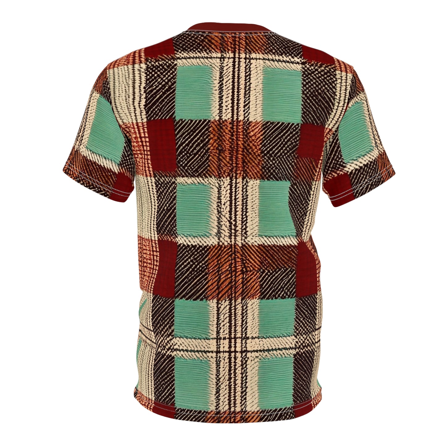 Burgundy Creek Plaid Men's Cut & Sew Tee (AOP)