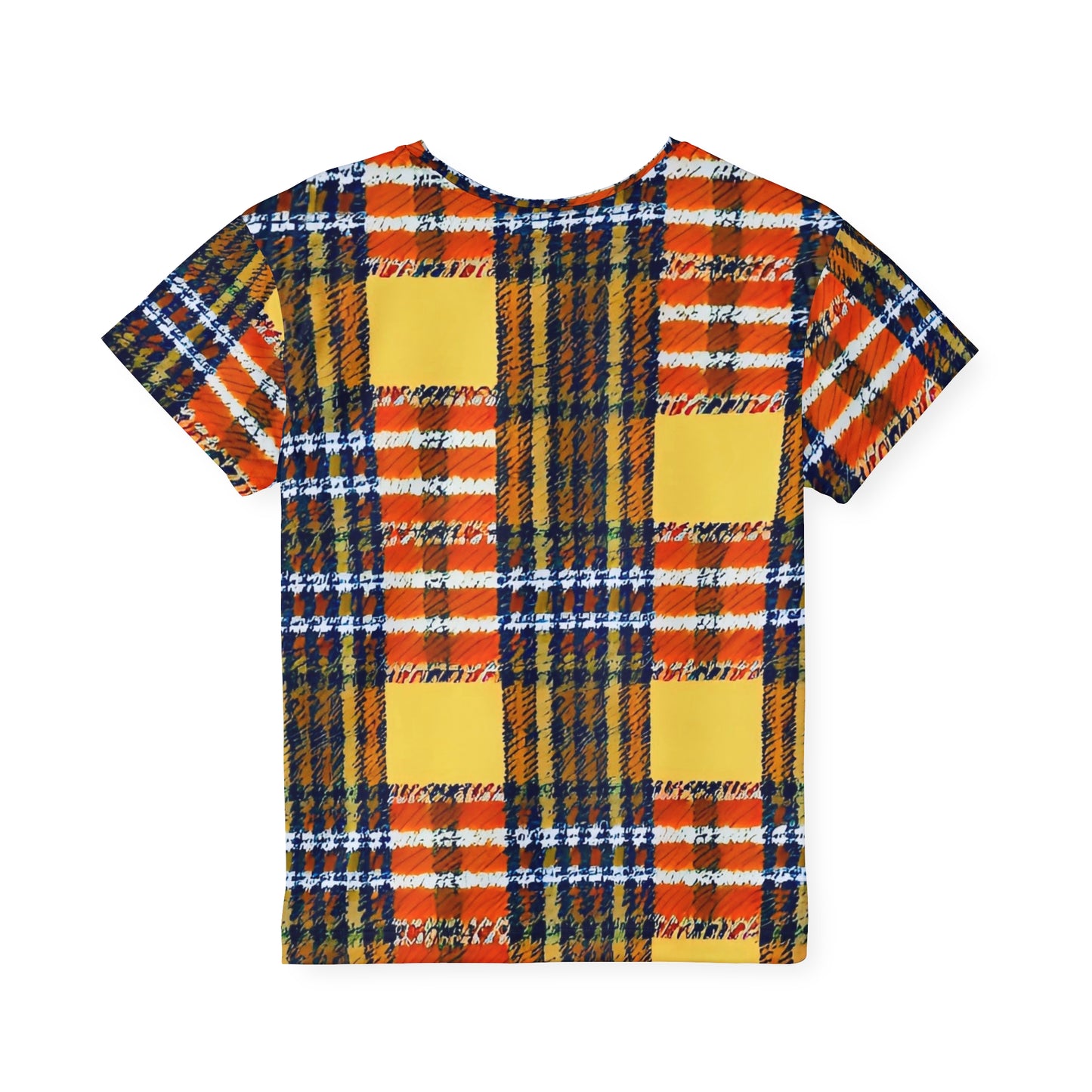 Orange Plaid Kids Sports Jersey (AOP)