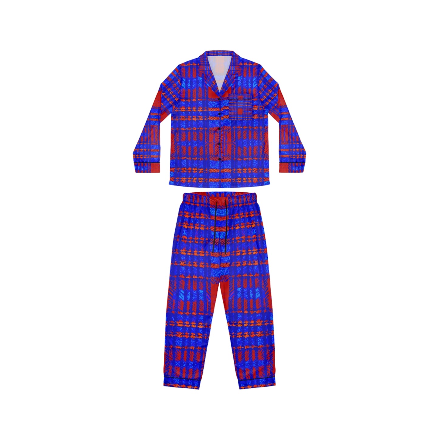 Patriot Plaid Women's Satin Pajamas (AOP)