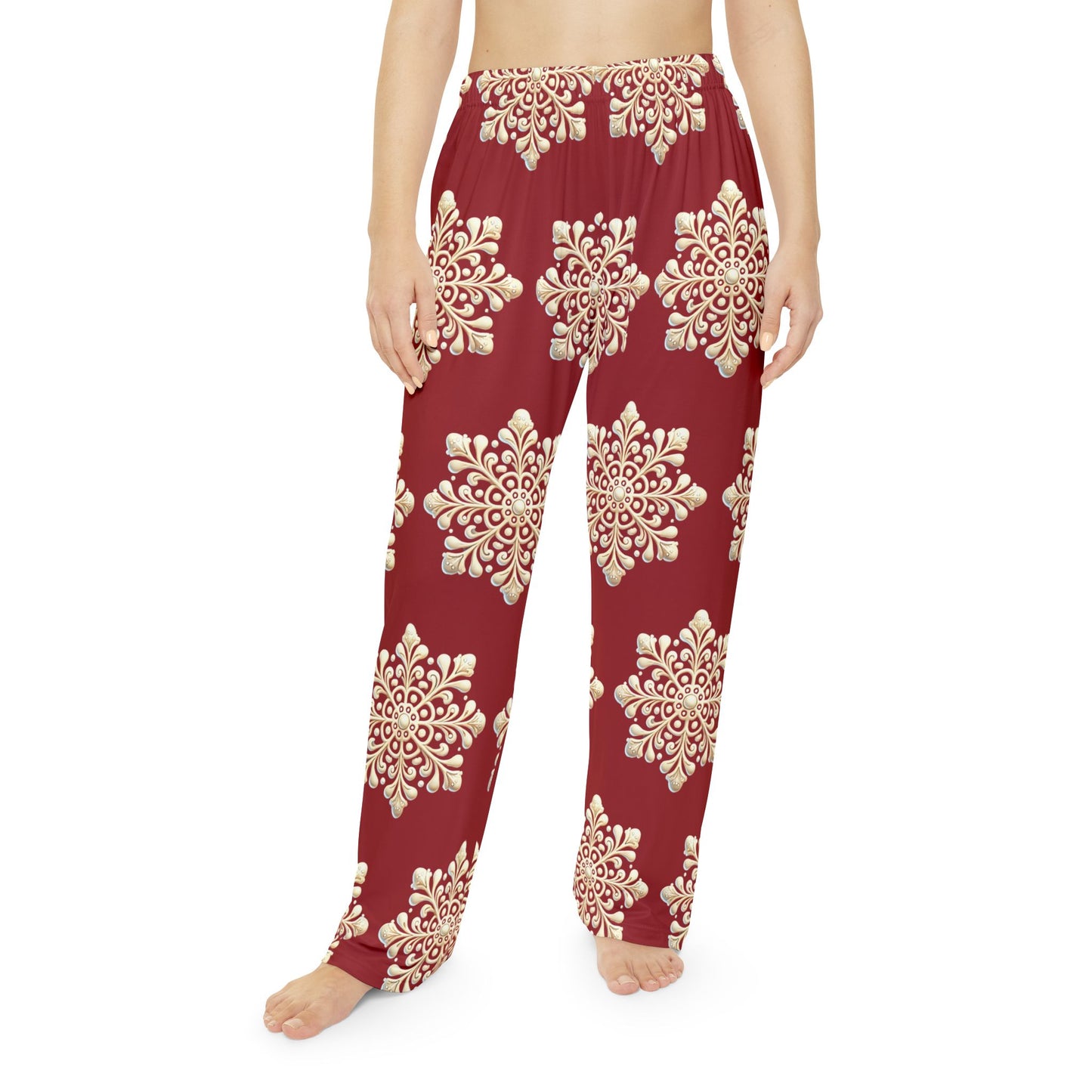 Snow Flake Women's Pajama Pants (AOP)