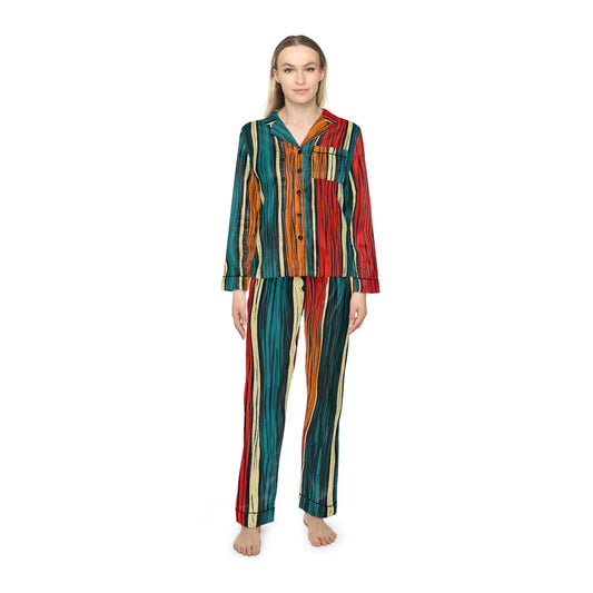 Woodland Palette Women's Satin Pajamas (AOP)