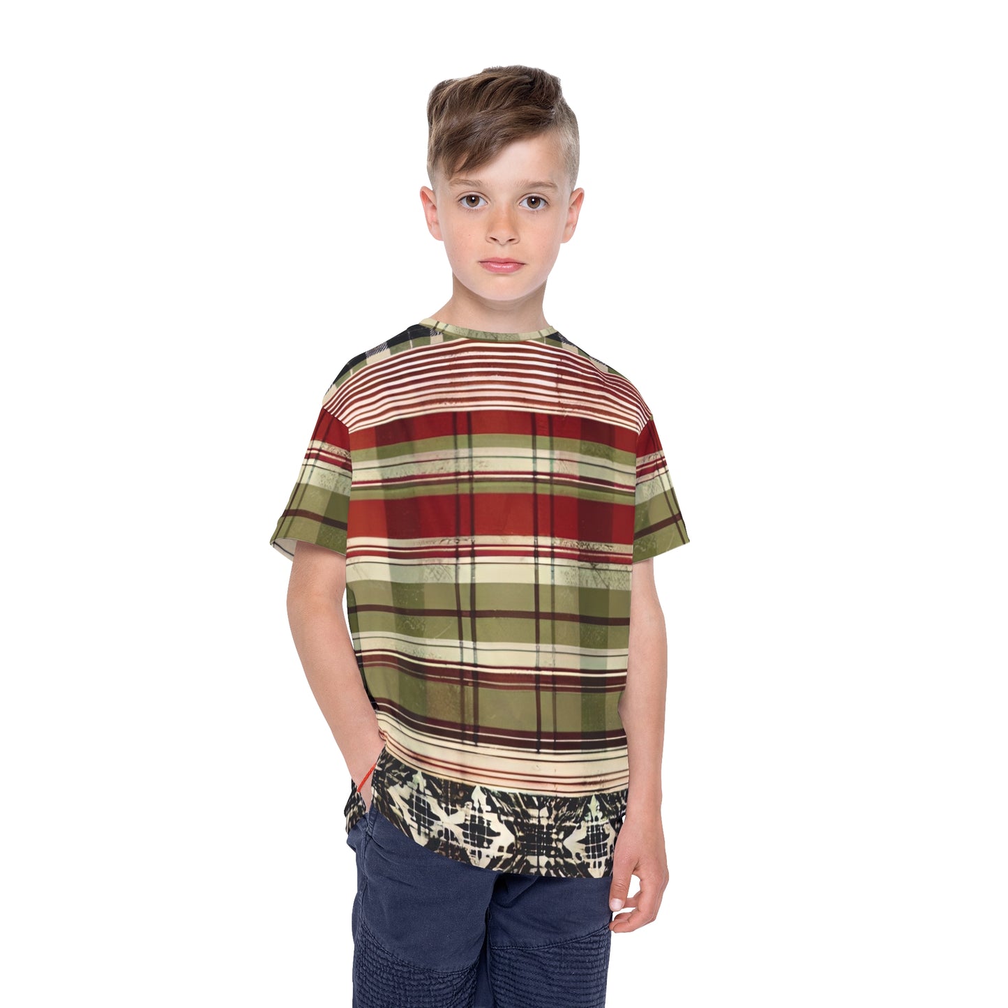 Between the Lines Plaid Kids Sports Jersey (AOP)