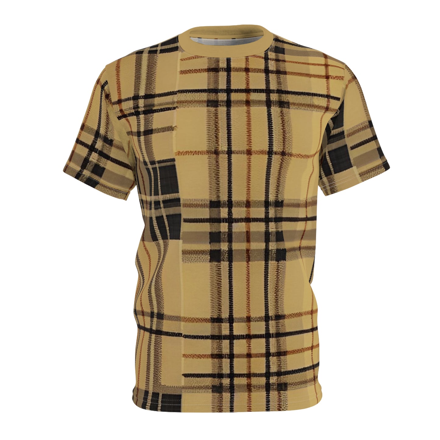 Double Check Plaid Men's Cut & Sew Tee (AOP)