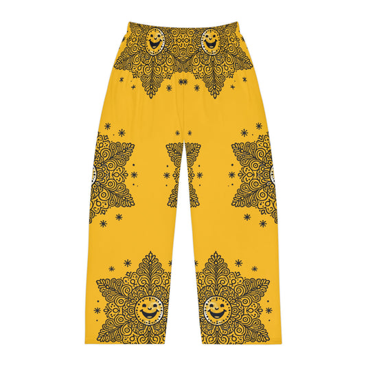 Snowflake - Yellow Men's Pajama Pants (AOP)