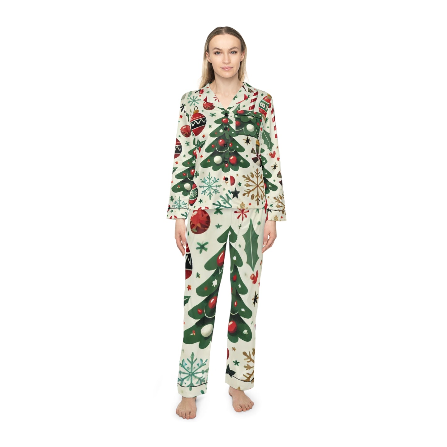 Christmas Tree Women's Satin Pajamas (AOP)