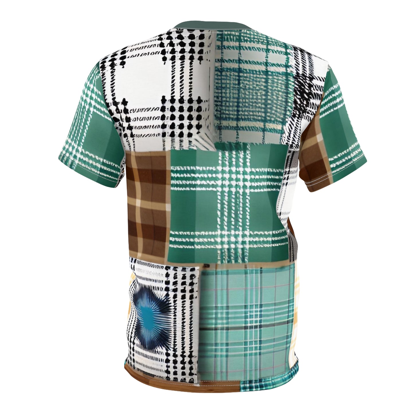 Plaid Patchwork Men's Cut & Sew Tee (AOP)