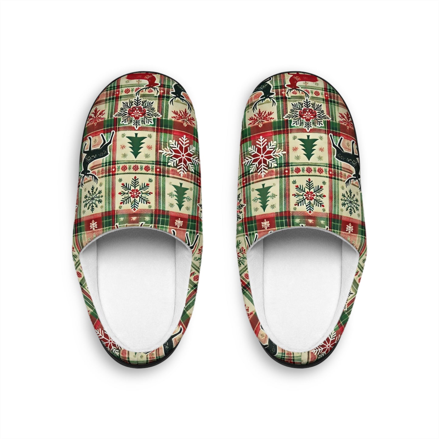 Evergreen Stag Plaid Women's Indoor Slippers