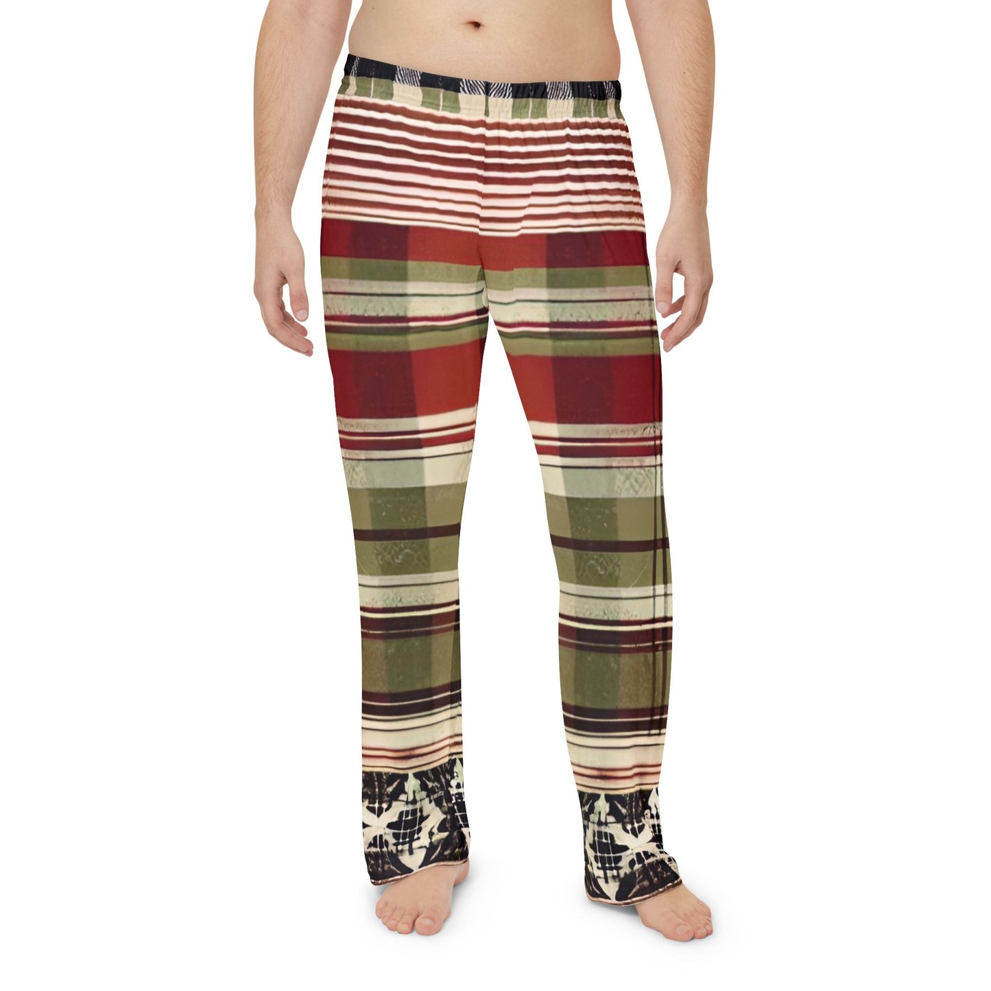 Between the Lines Plaid Men's Pajama Pants (AOP)