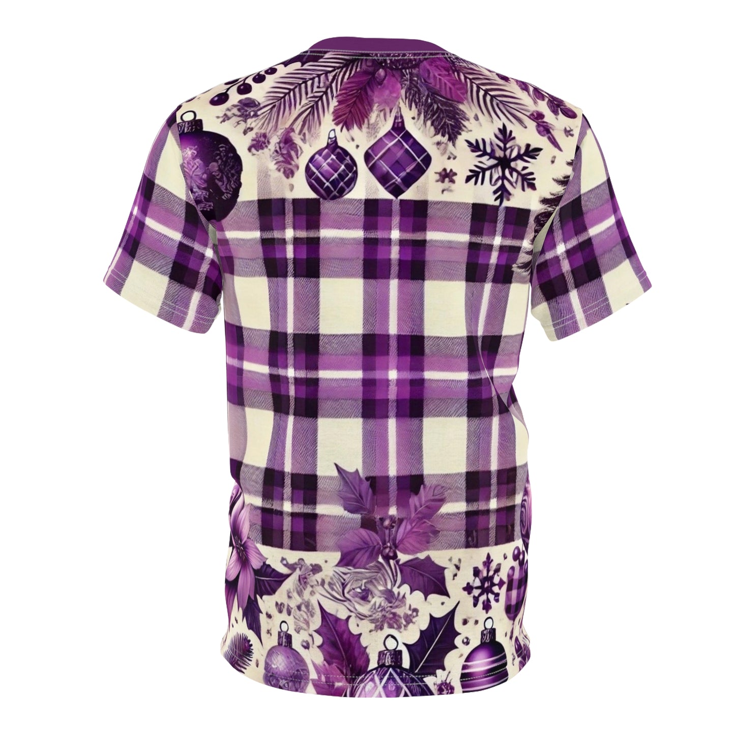 Icy Grape Plaid Men's Cut & Sew Tee (AOP)