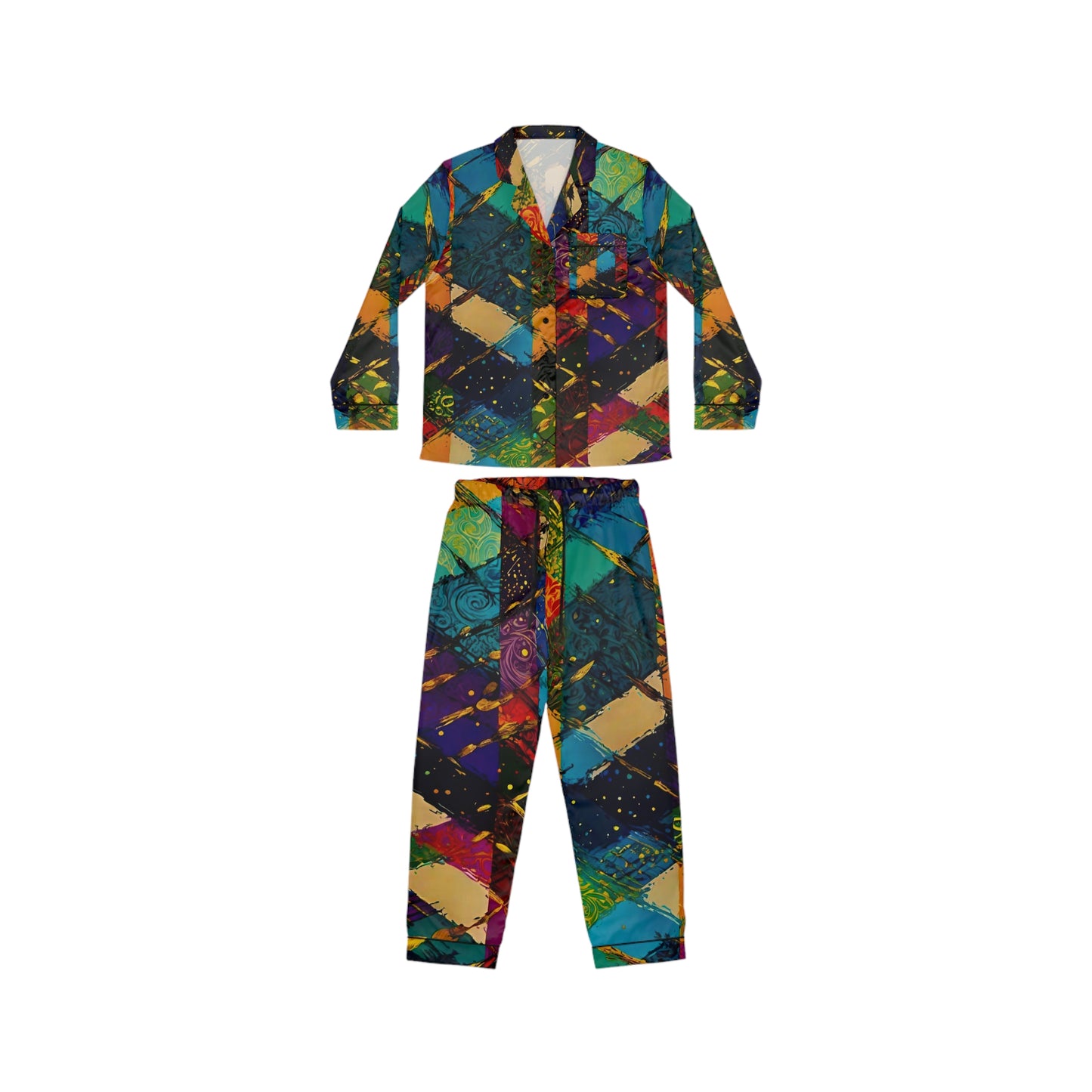 Splattered Muse Women's Satin Pajamas (AOP)