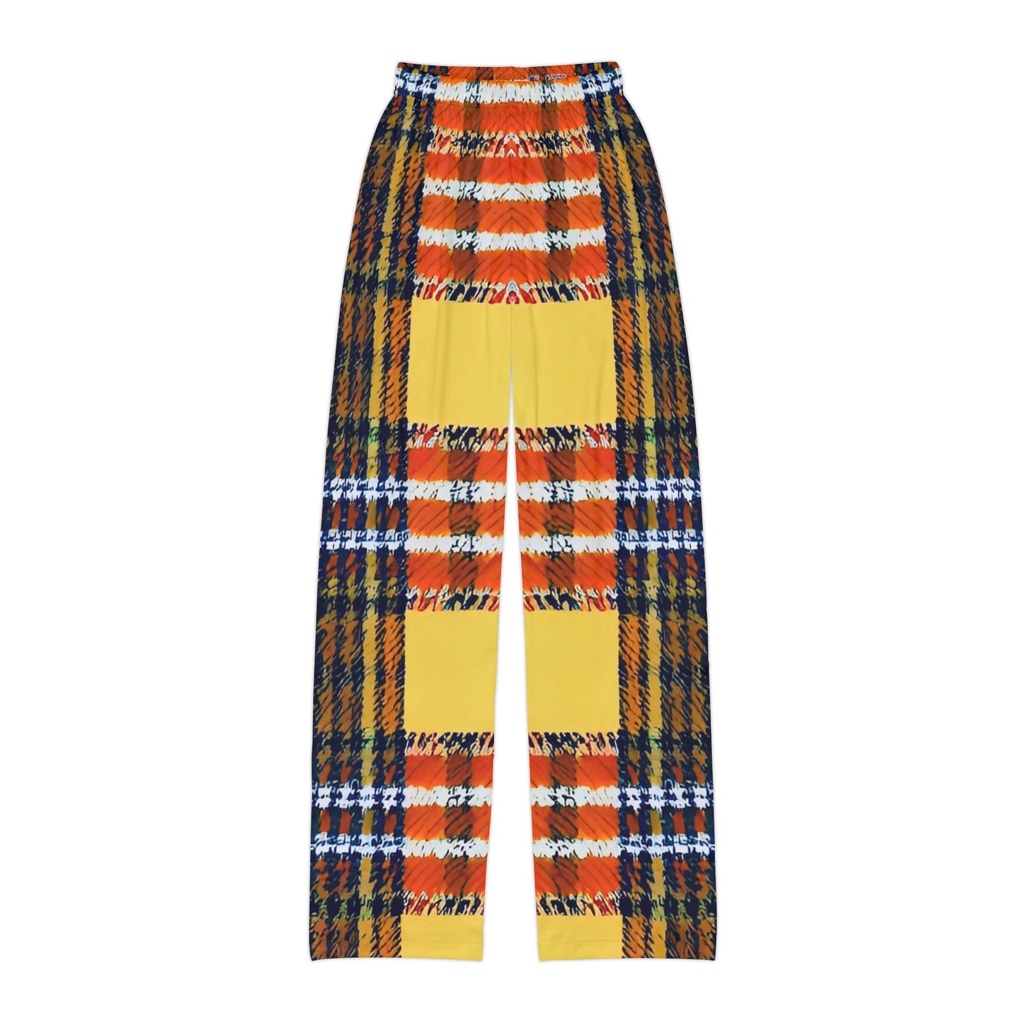 Orange Plaid Kids Pajama Pants (AOP)