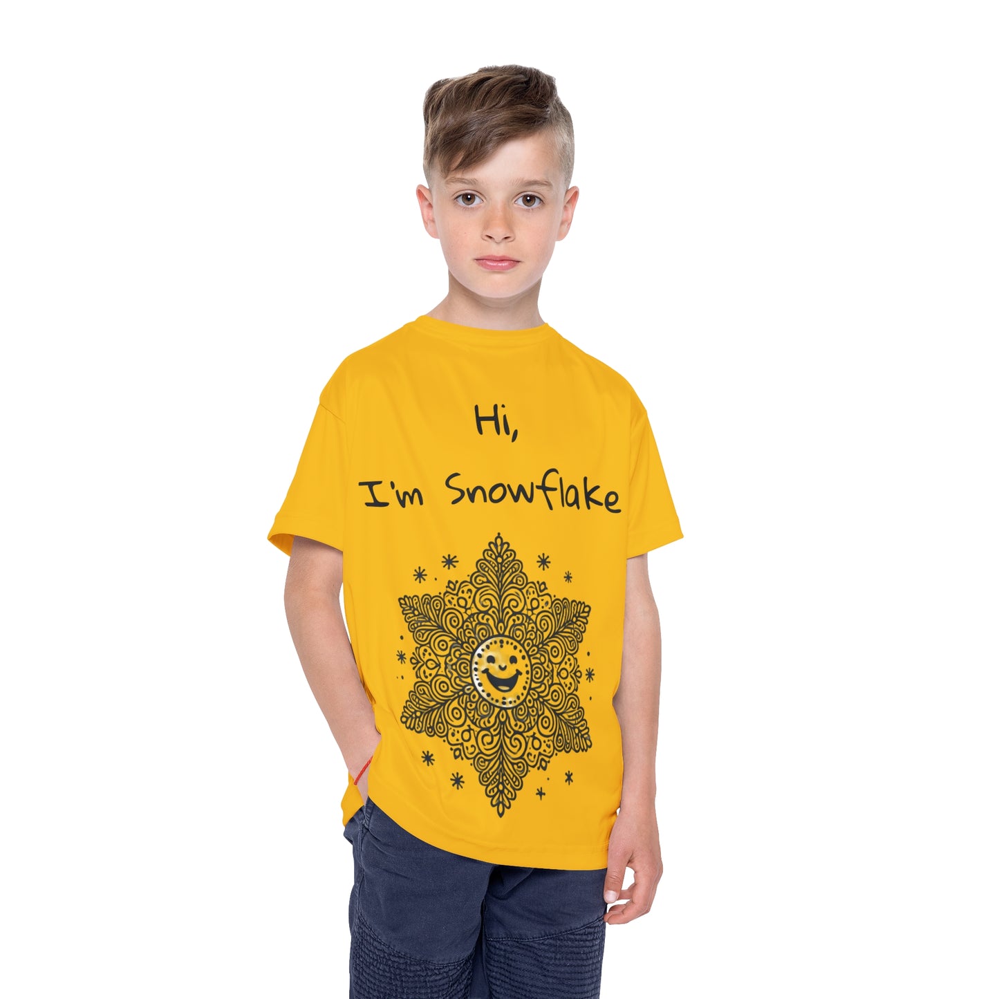 Snowflake - Yellow Kids Sports Jersey (AOP)